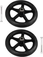 EXCEART 7 Inch Wheelchair Front Wheels - Solid Tire Replacement for Manual Wheelchairs - 2Pcs Easy Install Accessories with Ball Bearings