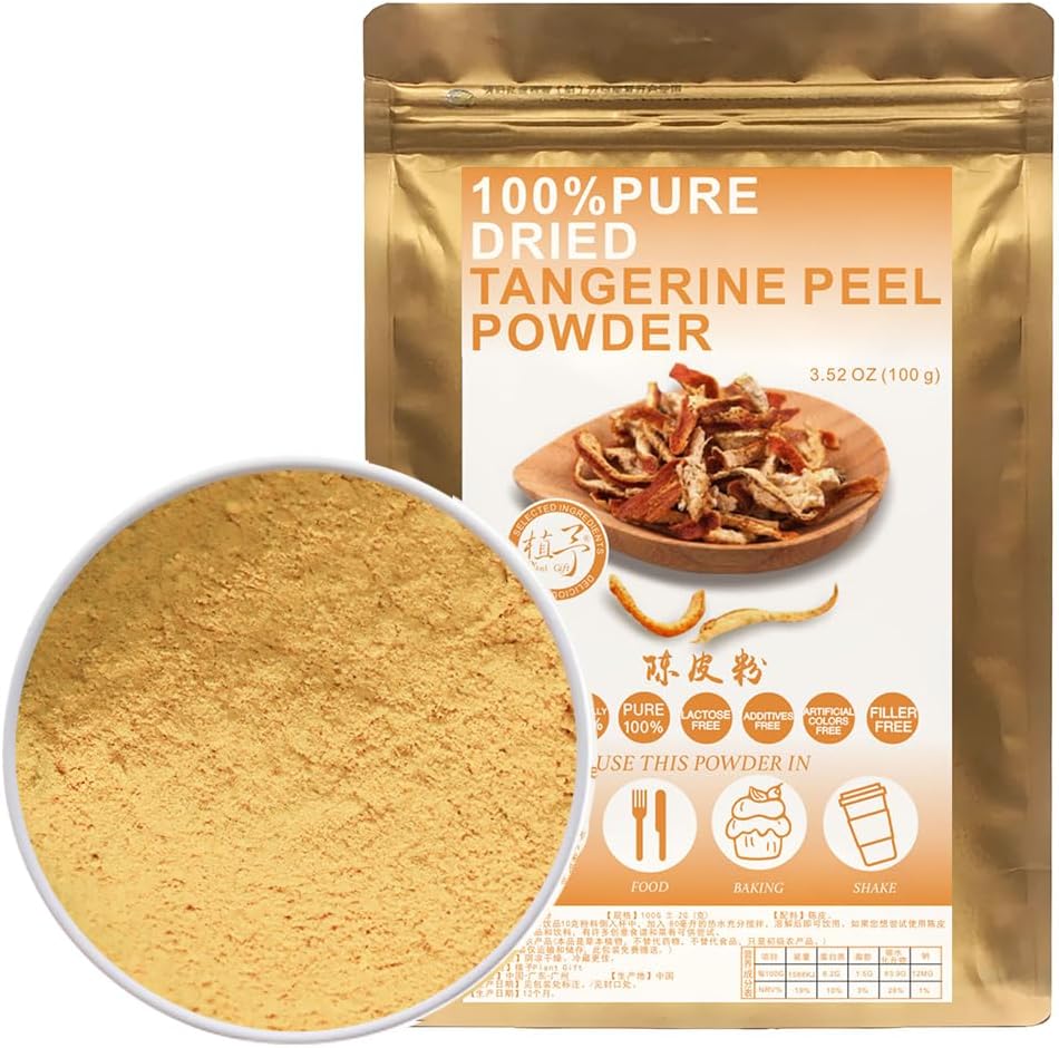 100% Pure Tangerine Powder 陈皮粉 100g/3.52oz Natural Tangerine Flour | CHENPI Powder for Smoothies, Shakes, Baking & Drinks,| Free from Preservativesn