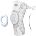 Kuangmi Knob Knee Brace for Pain Relief, Knee Support with Patella Gel Pad & Side Stabilizers, Compression Knee Sleeve for Workout, Arthritis, Joint Pain, Meniscus Tear (White,Left,Large,Single)