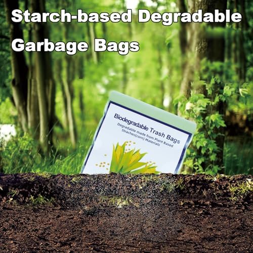 Handle Tie Compostable Food Scrap Bags For Counter Top Compost Bin, Small Compost Bags, 100 Count, 10 Liter Small Kitchen Food Scrap Waste Bags for Compost