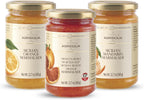 Agrisicilia Marmalade Vareity Pack, Mandarin, Sicilian and Blood Orange – Authentic Italian Citrus Jam with Fruit Peel, Made in Sicily, 12.7 oz per Jar with with Box Packaging