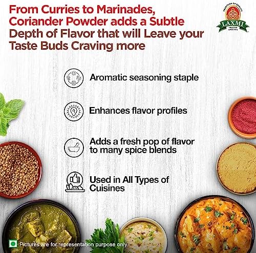 Laxmi Coriander Powder 200gm (7 Oz) | Natural Ground Coriander | Premium quality and high value | Non-GMO Coriander, ground | Free of Adulterations