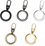 5PCS Round Zipper Pulls Replacement - Detachable Slider for Small Hole Zippers, 5 Colors for Jacket Coat Luggage Backpack Handbags Purse
