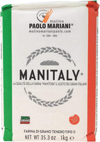 Molino Paolo Mariani. Manitaly Manitoba Type ‘0’ Flour. Made with 100% Italian Wheat. 1 kg (2.2lb). Pack of 2.