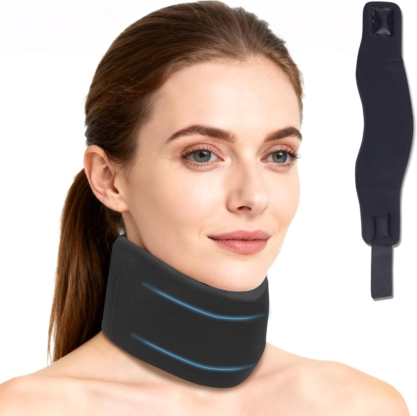 Neck Brace for Sleeping, Soft Foam Cervical Collar Neck Support Brace, Keep Vertebrae Stable for Relief of Cervical Spine Pressure for Women & Men(Medium)