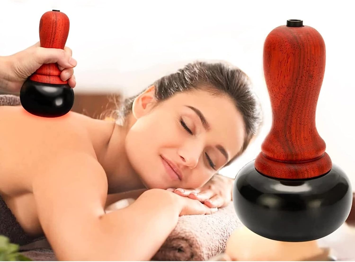 Electric Gua Sha Massager, Natural Stone Heating GuaSha Scraping, Hot Stone Warming Moxibustion Therapy, for Back Neck Massage Relax