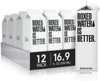 Boxed Water 16.9 oz. (12 Pack) – Purified Drinking Water in Plant-Based Cartons – BPA-Free, Refillable, Reusable – More Sustainable than Premium Plastic Bottles