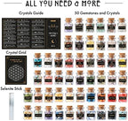 Bulk Crystals and Healing Stones 50 PCS - Real Mini Crystals for Spell Jars - Crystals for Witchcraft - Crystal Sets for Witchcraft Supplies - Real Crystal Witch Healing Crystals for Beginners Set