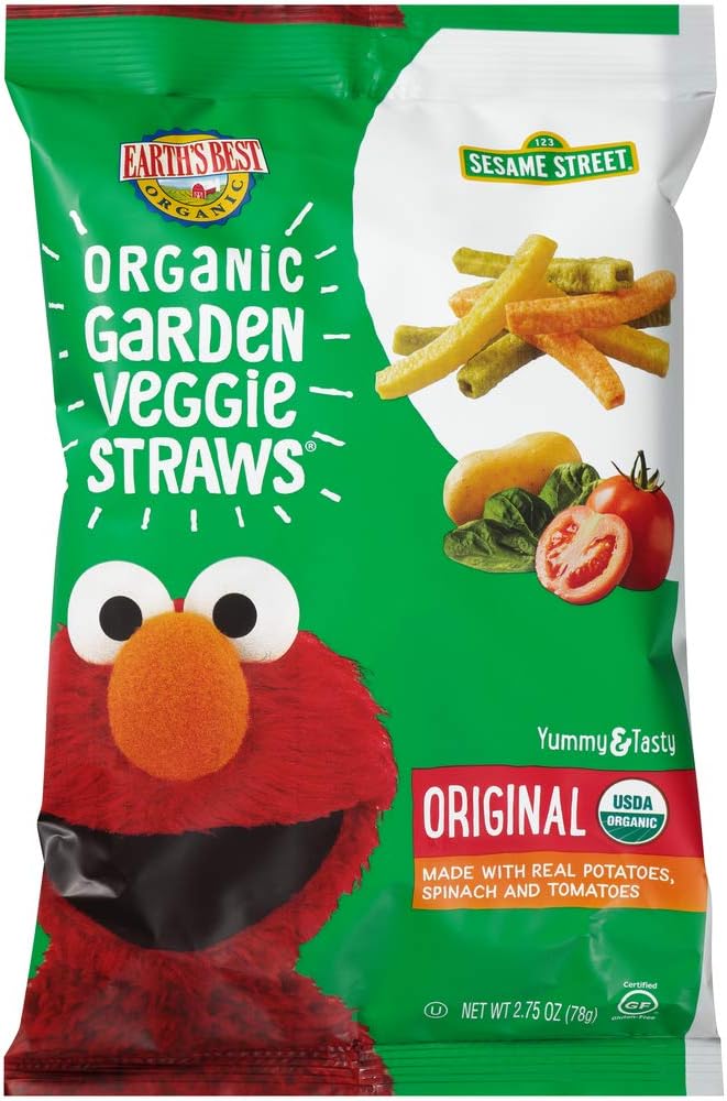 Earth's Best Organic Garden Veggie Straws, Original, 2.75 Ounce