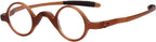Agstum TR90 Small round eyeglasses retro Reading Glasses Readers 32-30-135 (Brown, +1.50)