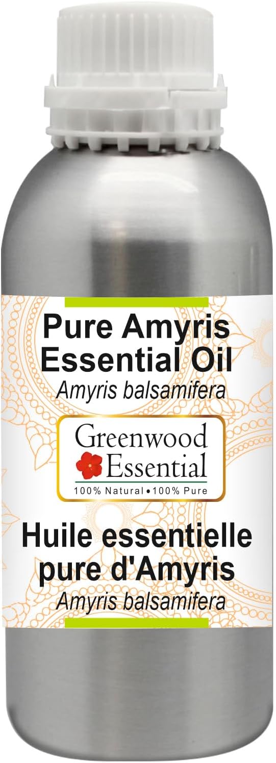 Greenwood Essential Pure Amyris Essential Oil (Amyris balsamifera) Steam Distilled 1250ml (42 oz)