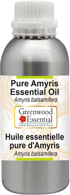 Greenwood Essential Pure Amyris Essential Oil (Amyris balsamifera) Steam Distilled 1250ml (42 oz)