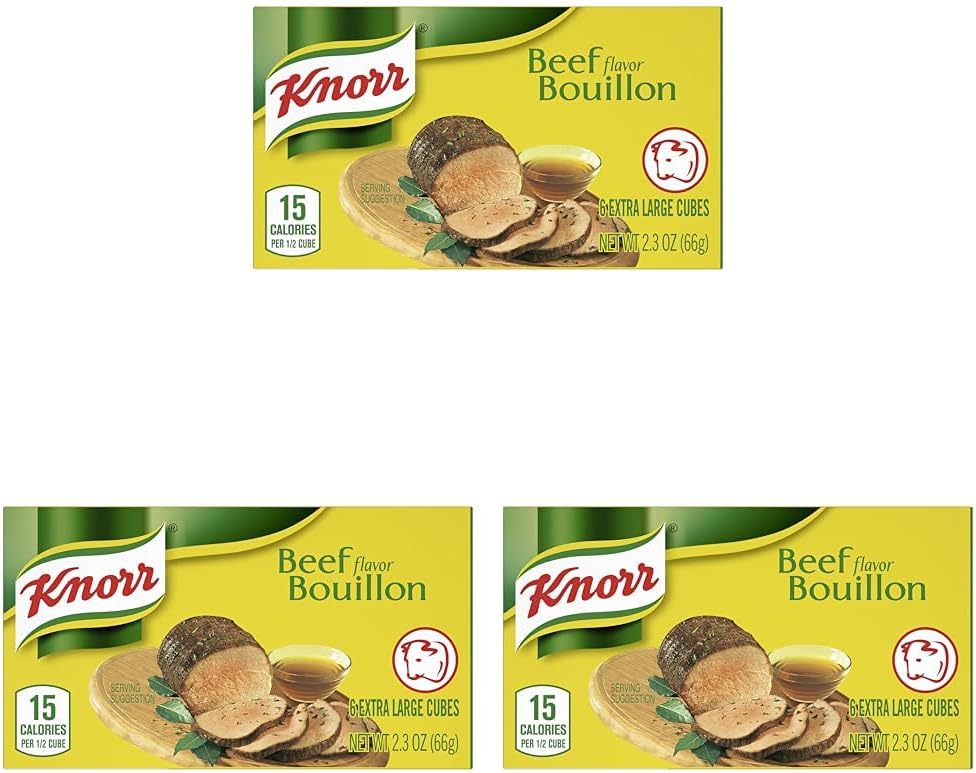Knorr Cube Bouillon,Beef,2.3 oz,6 cubes,(Pack of 3)