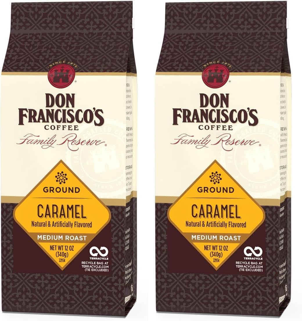 Don Francisco's Caramel Flavored Ground Coffee (12 oz Bag) (Pack of 2)