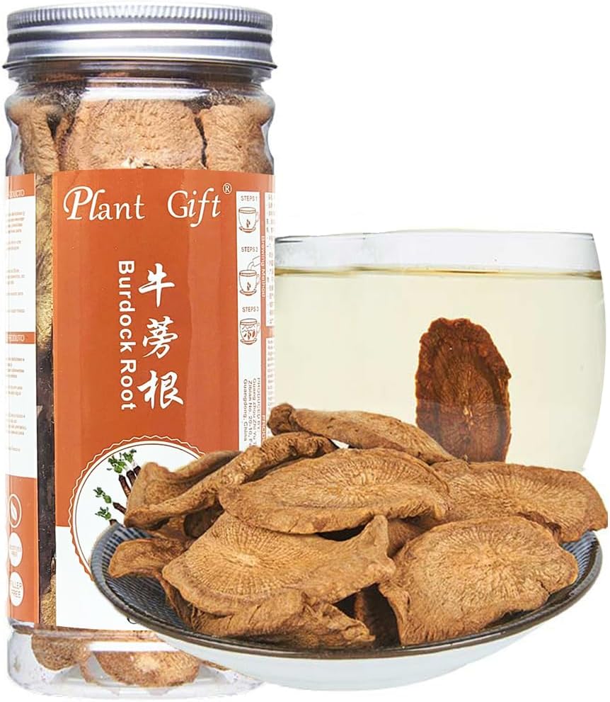 Plant Gift 100% Roasted Burdock Root Tea, Medicinal Herb, Dried Bulk Herbs, Gold burdock Tea, Chinese flavor tea 100G/3.52oz