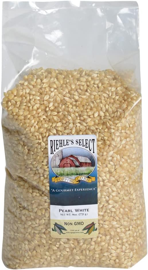 Riehle's Select Popping Corn - Pearl White Old Fashioned Whole Grain Popcorn - 6lb (96oz)