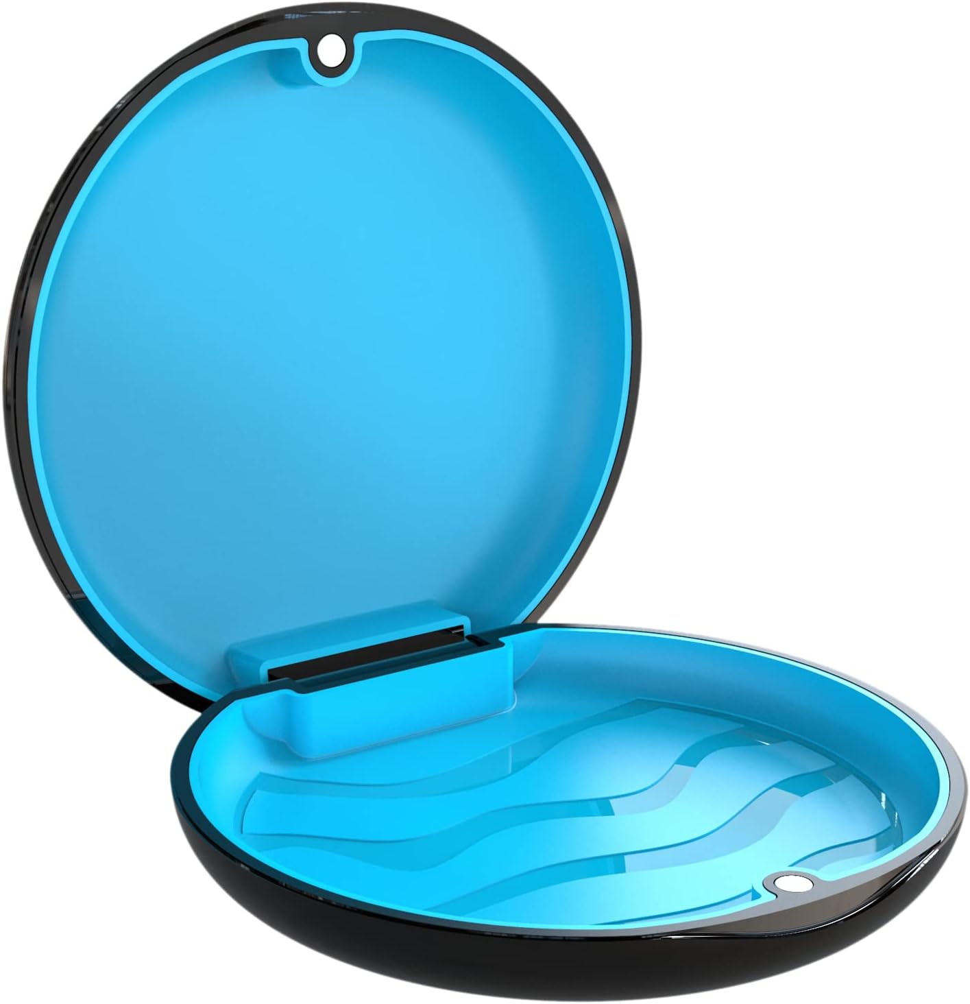 BVN Slim Retainer Case – Portable Dental Storage for Braces, Aligners & Mouth Guards | Sleek Black Protective Container for Dentures & Night Guards
