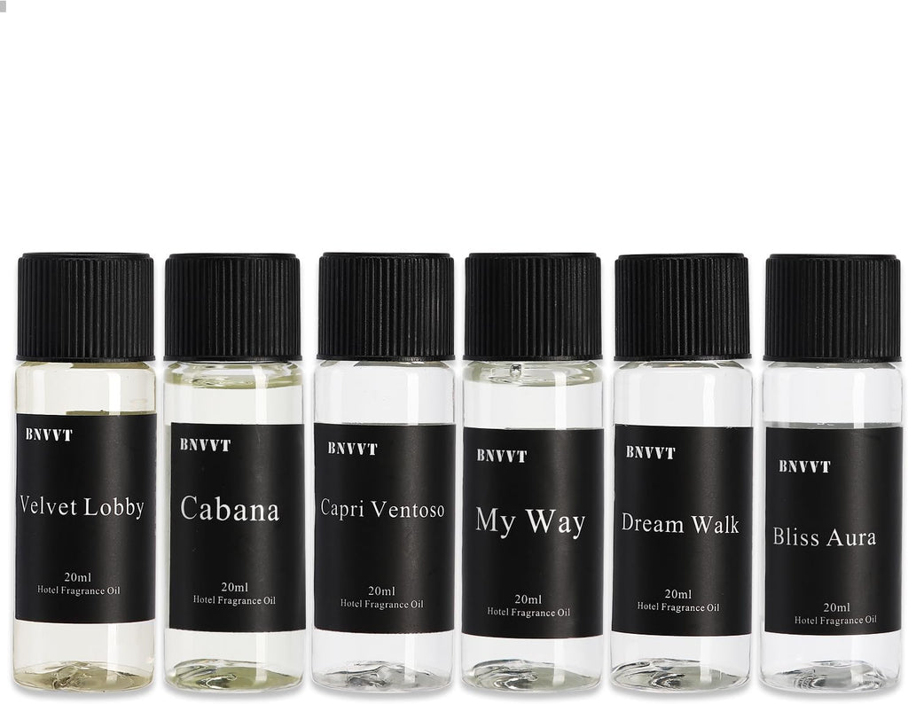 Hotel Diffuser Oil Fragrance Oil Set (6 x 20ml) – Luxury Aroma Oils for Diffuser, Inspired by Iconic 5-Star Hotels – Premium Scented Oil Gift Set for Home & Office