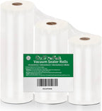 O2frepak 3Pack 6"x16.5'(1Roll) and 8"x16.5'(1Roll) and 11"x16.5' (1Roll) Vacuum Sealer Bags Rolls with BPA Free,Heavy Duty Vacuum Sealer Storage Bags Rolls,Cut to Size Roll,Great for Sous Vide Cooking