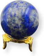 WholesaleGemShop Natural Lapis Lazuli 40-45 mm Ball Sphere Gemstone A+ Hand Carved Crystal Altar Healing Devotional Focus Spiritual Chakra Cleansing Metaphysical Gift Men Women