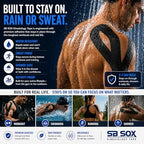SB SOX Pro Kinesiology Tape – Professional Grade Athletic Tape Lasts 5-7 Days – Strong Waterproof Sports Tape for Athletes, Swimming, Crossfit – Synthetic Latex-Free Performance Tape (Orange - Uncut)