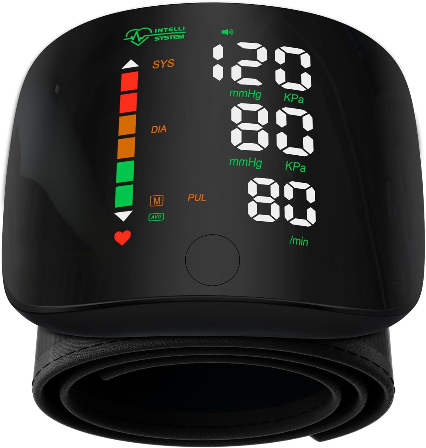 Double love Wrist Blood Pressure Monitor Led Display, Touch Screen Wrist Blood Pressure Cuff 99x2 Reading Memory Wrist Bp Monitor with Carrying Case(Black)