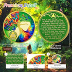 Artsy 23 Year Sobriety Coin - Colorful Butterfly Tree of Life AA Coins - Recovery Addiction NA AA Chips and Medallions - 1-30 Years Clean Narcotics Alcoholics Anonymous Gifts for Women Men