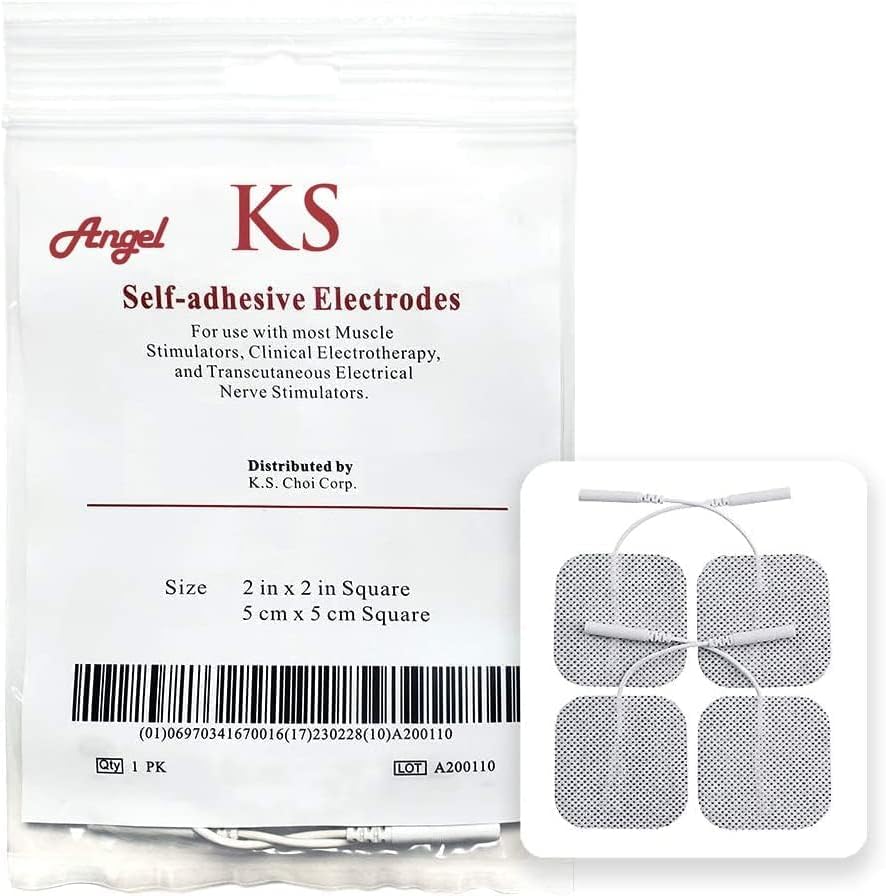 KS Premium TENS/EMS Unit 40 PCS Electrode Pads 2"x2" in. Reusable Self Stick Gel Carbon Electrodes