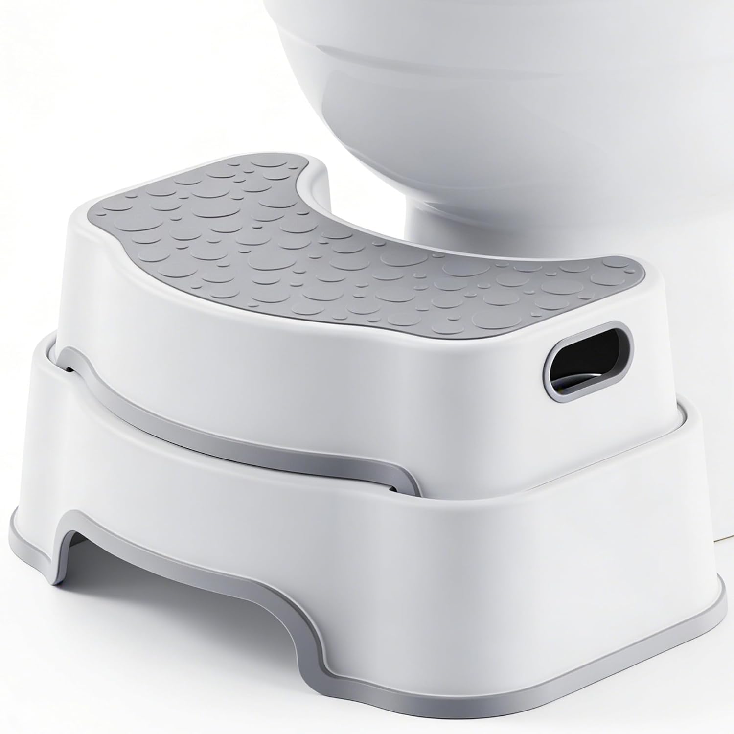 EmoH Squatting Stool for Adults - 16.7" Wide 2-in-1 Adjustable Poop Stool - Heavy Duty Non-Slip Toilet Stool for Better Posture & Bathroom Use,Potty Training,Toddler Step Stool for Kids
