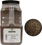 Sauer's Ground Black Pepper | Restaurant Table Grind | 5 Pound Canister | Foodservice