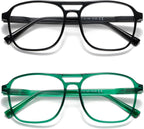 Trendy Aviator Reading Glasses for Women Men Blue Light Blocking Computer Readers Eyewear