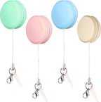 4pcs Macaron Screen Cleaner Set：Macaron Phone Cleaning Wipes，Mobile Phone Screen Cleaner - Soft Brush and Wipe for Telephone, Tablets, and Eyeglasses, Cute Lanyard Design for Easy Carrying