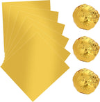 100PCS Colored Candy Foil Wrappers 6x6" Aluminium Foil Paper for Party/Wedding/Birthday/Christmas DIY Candies and Chocolate Packaging (Gold)