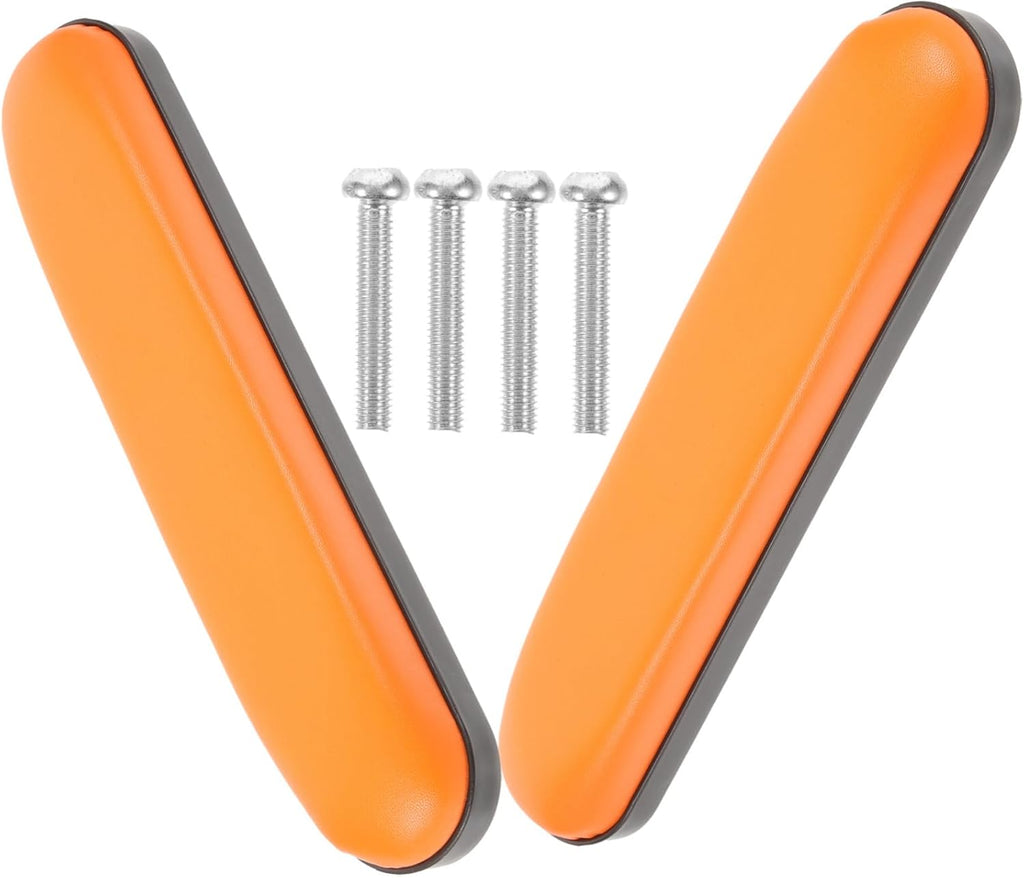 Wheelchair Parts 2 Pack Armrest Covers Orange 10cm Spacing Leather Sponge Protective Abs Arm Rests