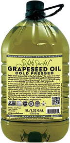 Salute Santé! Grapeseed Oil – Cold Pressed & 100% Grape Oil – “Good Inside and Out” Healthy Cooking Oil – 5 Liter Jug – High Heat, Non-GMO, Kosher, Vegan, Heart-Healthy Culinary Essential