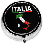 Italy Italian Flag Pill Box Patriotic Small Pill Case Cute Round Portable Travel Medicine Organizer for Pocket Purse
