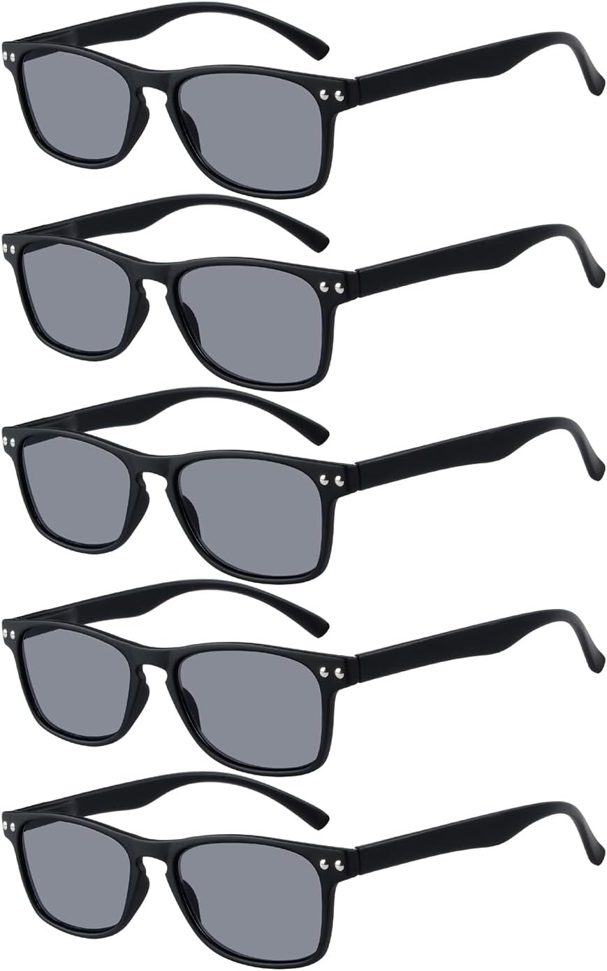 Eyekepper Ultrathin Flex Frame 5-pack 80's Reading Glasses Sunshine Readers +2.5
