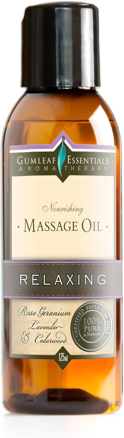 Gumleaf Essentials Relaxing Massage Oil - 4.2fl oz, Cruelty Free & Vegan, 100% Pure & Natural, 100% Recycled & Recylable Packaging