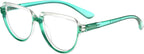 Eyekepper Eyeglasses for Women Reading Large Frame - Oversize Ladies Half Moon Design Readers - Transparent/Green +3.50