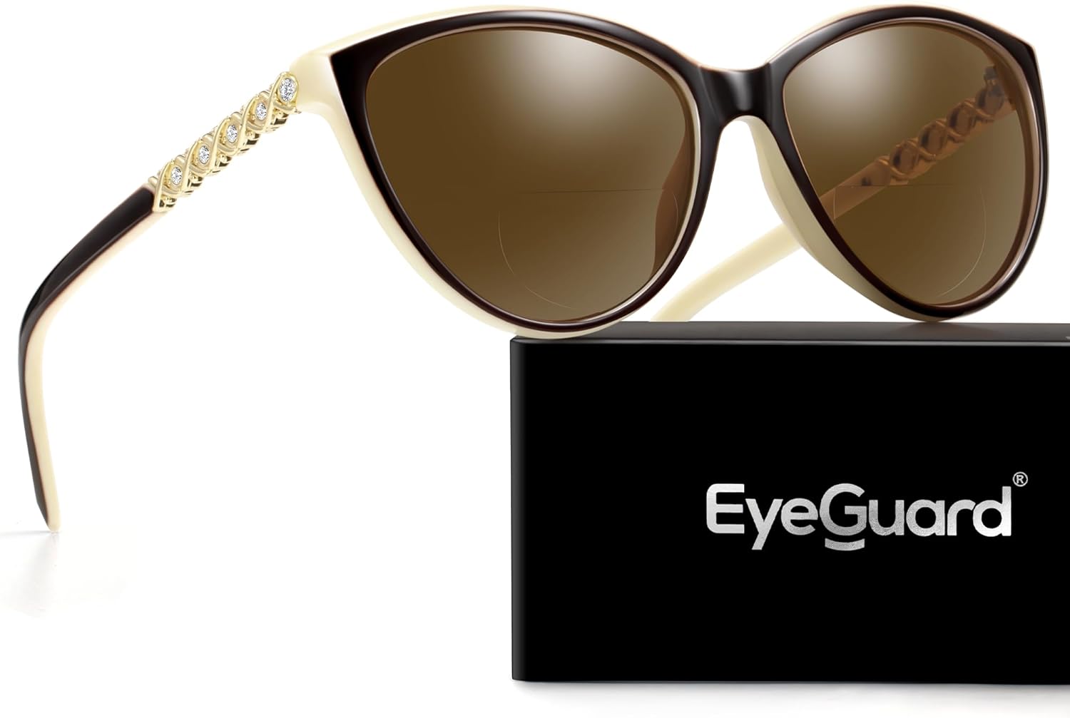 EYEGUARD Bifocal Reading Sunglasses for Women, Stylish Sun Readers Glasses UV400 Protection Outdoor Reading Glasses