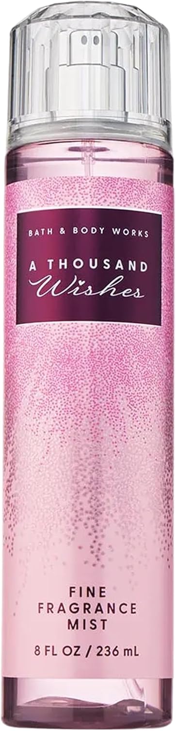 Bath & Body Works A Thousand Wishes Fine Fragrance Mist, Body Spray & Perfume for Women, Long-Lasting Personal Fragrance, Sparkling Prosecco & Peony Scent, 8 fl oz - 1 Pack