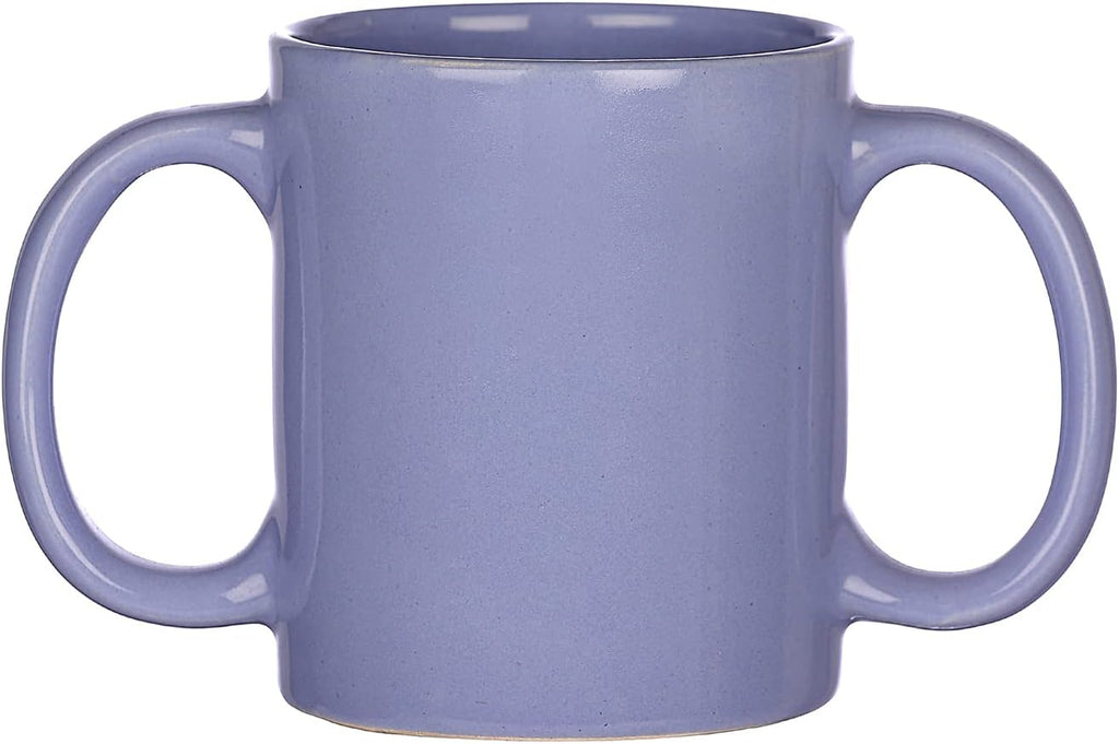 HealthGoodsIn Dual Handle Mug (Double Grip Mug) to Aid Tremors, MICROWAVE SAFE, 11.83 US Fl. Oz. (350 Ml) - BLUE Color