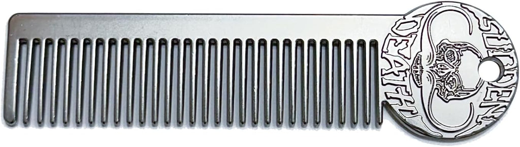 Metal Mustache & Beard Comb – Dual-Sided Pocket Comb for Men, Fine & Wide Teeth for Precise Styling – Durable, Compact, Travel-Friendly Grooming Tool for Facial Hair Care