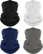 4 Pack Neck Gaiter, Cooling Breathable Face Mask UV Protection Scarf Hiking Bandana for Men/Women