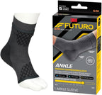 FUTURO Premium Compression Ankle Sleeve, Advanced Compression Sleeve with Low-Profile Construction, Moisture Wicking Knit Ankle Sleeve for Mild Tendonitis, Swelling, Soreness, Sprains, and Strains S/M