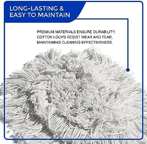 Nine Forty Heavy Duty, Industrial-Strength Cotton Wedge Dust Mop Head - Home & Commercial Hardwood Floor Cleaning - Designed for High-Performance Janitorial & Housekeeping Tasks