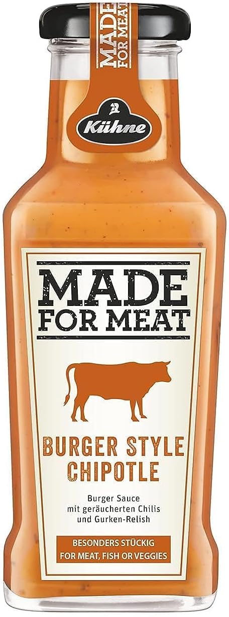 Kühne Barbecue Sauce Made for Meat Chipotle Burger Style, 235 ml