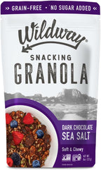 Wildway Keto Granola | Dark Chocolate Sea Salt | Grain-Free Certified Gluten-Free Cereal | Vegan, Low Carb | No Sugar Added | Paleo-Friendly, Non-GMO Fruit & Nut Clusters | Nutrient-Rich | 8 oz