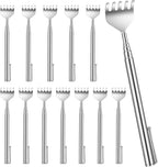 Lusofie 12 Pcs Stainless Steel Back Scratcher for Women with Pocket Clip, Extendable Back Scratcher, Christmas Stocking Stuffers, Prizes for Adults, Stocking Stuffers Metal Massage Tools