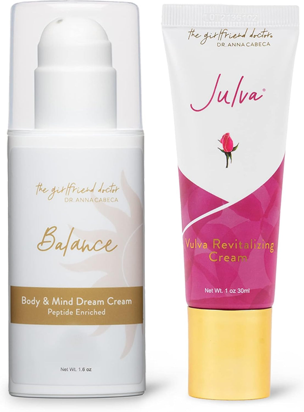 Dr. Anna Cabeca Hormone Harmony Bundle Intimate Moisturizer Cream (60-Day) + Balance Nourishing Skin Cream – Cosmetic Moisturizers for Midlife Skin Support